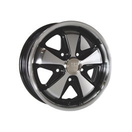 Wheel, SSP Fooks Alloy, Black & polish 5/130 - 5.5x15 -ET45*