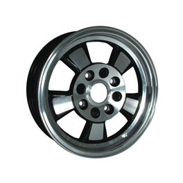 Wheel, Riviera, black 5.5x15 4 stud 4" BS