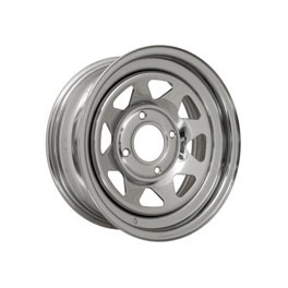 Wheel Chrome 8 spoke 6x15" 3.75" BS 4/130 Sunny Climate Chr