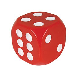 Dice g/knob, red, universal