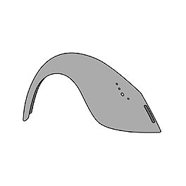 Wing, Rear, Left, 68-73 1300 T1, Reproduction Wing, Rear, Left, 68-73 1300 T1, Reproduction