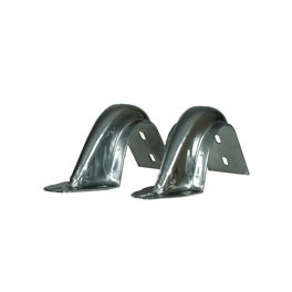 Deck lid hinge brackets chrome pair