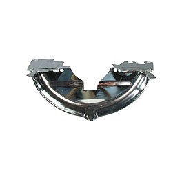 Tinware behind pulley, chrome