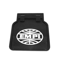EMPI mud flaps, T1,  black  w/white logo inc hardware