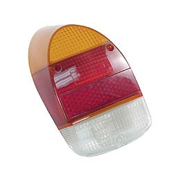 Rear light lens, 68-73, Repro 1.3-1.6, amb/red/clr