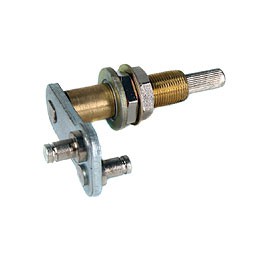 Wiper shaft 2 Pin LHS 5mm pins 6mm shaft 9mm threaded Wiper shaft 2 Pin LHS 5mm pins 6mm shaft 9mm threaded