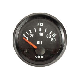 VDO, gauge, Oil press black, 80psi