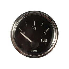 VDO Fuel gauge 52mm Series 1 for universal sender,chrome* VDO Fuel gauge 52mm Series 1 for universal sender,chrome*