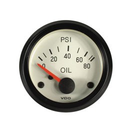 VDO, gauge, Oil press White, 80psi* VDO, gauge, Oil press White, 80psi*