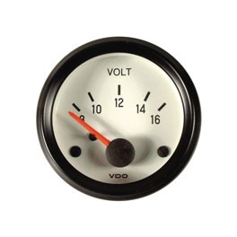 VDO Voltmeter, white, 52mm VDO Voltmeter, white, 52mm