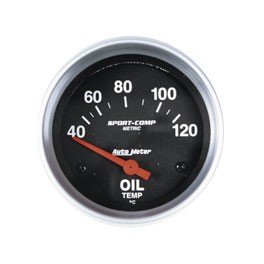 Oil temp gauge 2 5/8" S/Comp 40-120C with sender* Oil temp gauge 2 5/8" S/Comp 40-120C with sender*