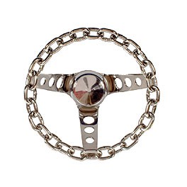 Steering Wheel Chain grip 10" Chrome 3" 1/2" Dish