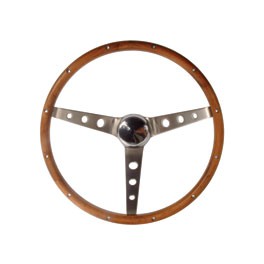 Steering Wheel Wood 15" Nostalgia Holes on spoke 4 1/8" Dish