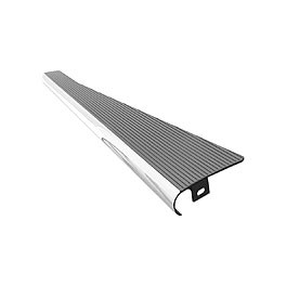 Running Boards, Alloy, Satin Black with Polished Edge, Pair