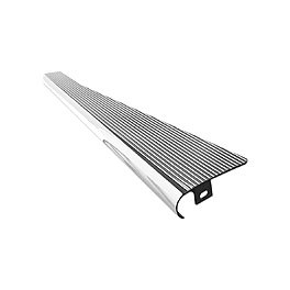 Running Boards, Alloy, Gloss Black with Polished Edge, Pair