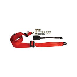 Seat belt static front modern buckle stalk red