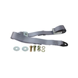 Seat belt, Lap 2 point, Chrome buckle, Grey