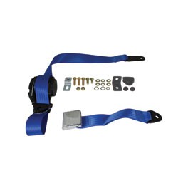 Seat belt front chrome inertia blue BS std use up to12/71