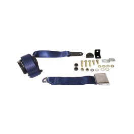 Seat belt front chrome inertia d blue BS std use up to12/71 ONLY
