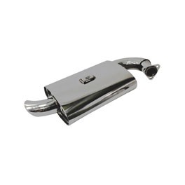 Mondo Muffler for 4 into 1 Header S/Steel T1, Split Mondo Muffler for 4 into 1 Header S/Steel T1, Split