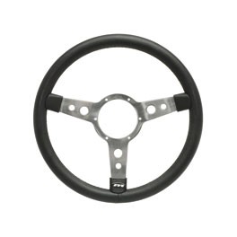 Steering Wheel 15" Black Mountney Traditional 3 Polish Spoke