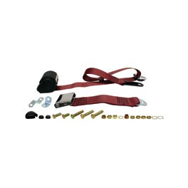 Seat Belt, Front, 3pt Inertia, Chrome Buckle, Burgundy