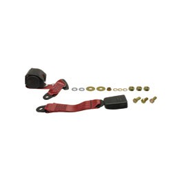 Seat Belt, 3pt Inertia, Modern Buckle All Web, Burgundy