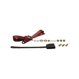 Seat Belt, Front, 3pt Static, Modern Buckle, Stalk, Burgundy
