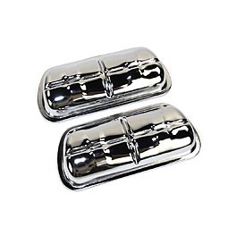 Rocker covers, chrome inc clips PAIR